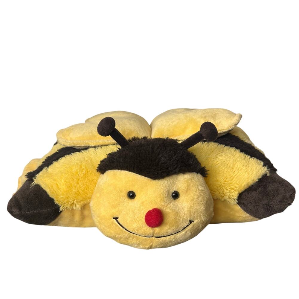 Classic 2010 Pillow Pets Bumbly Bumble Bee plush pillow Yellow Retro Collectible